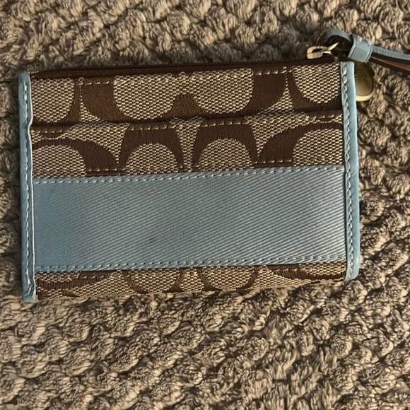Coach Brown and Blue Key & Card Holder - Picture 1 of 7